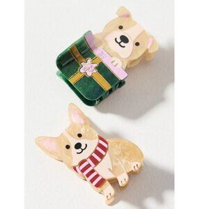 Anthropologie Frasier Sterling Dog Hair Claws, Set of 2 – Bulldog / Corgi – NWT